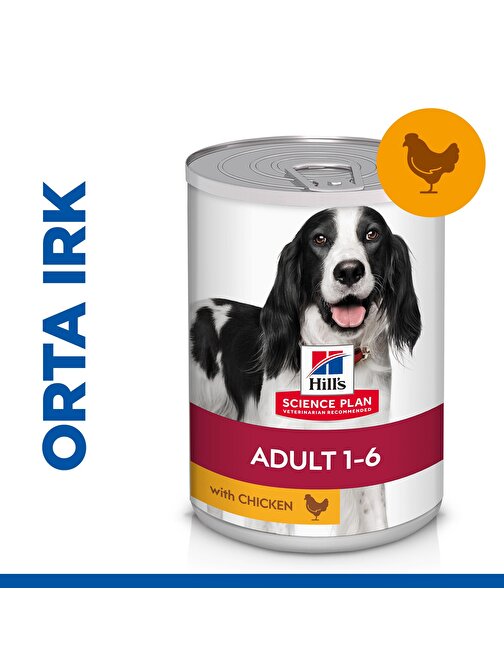 Hill's SCIENCE PLAN Yetişkin Tavuklu Köpek Konserve 12 x 370g