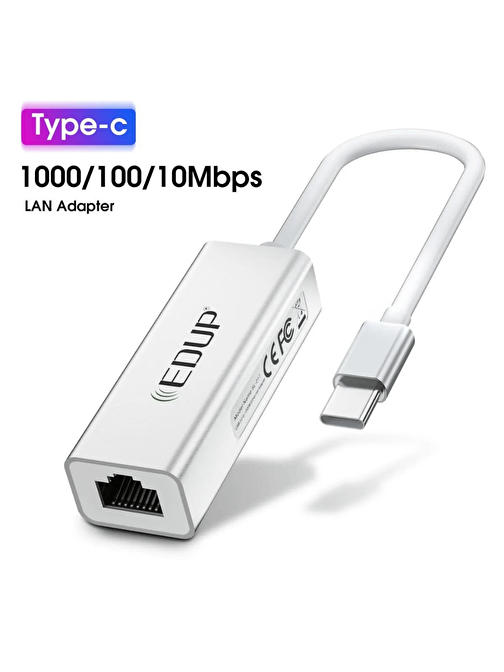 LivX Edup 10/100/1000mbps Usb 3.0 Gigabit Ethernet Usb-c Adaptör Dönüştürücü Type C To Rj45 Çevirici