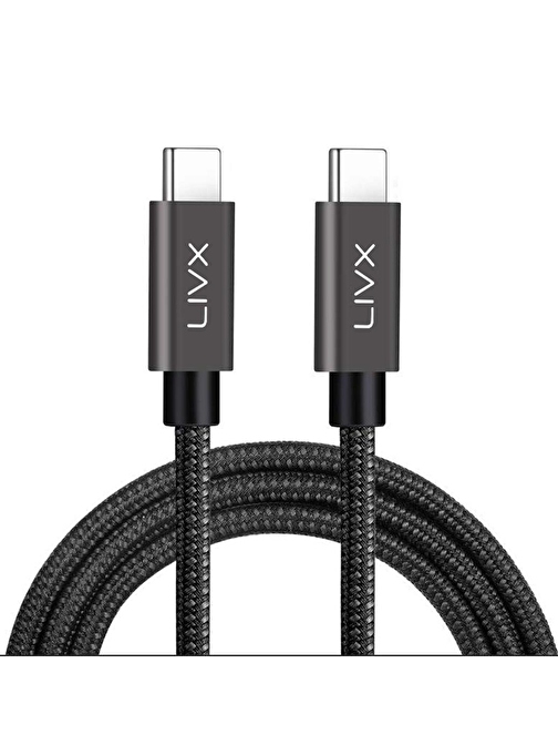 LivX Force 100w Usb-c To Usb-c 3.1 Gen2 10 Gbps 4k@60hz 50 Cm Hızlı Şarj Data Ve Görüntü Kablosu