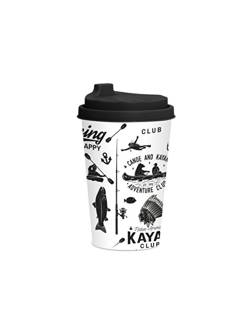 340 cc Desenli Kahve Bardağı-Kayak Club