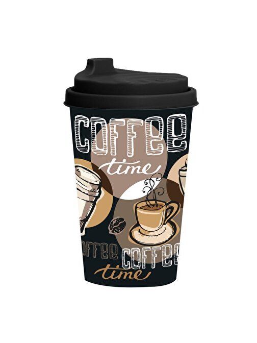 340 cc Desenli Kahve Bardağı-Coffee Time