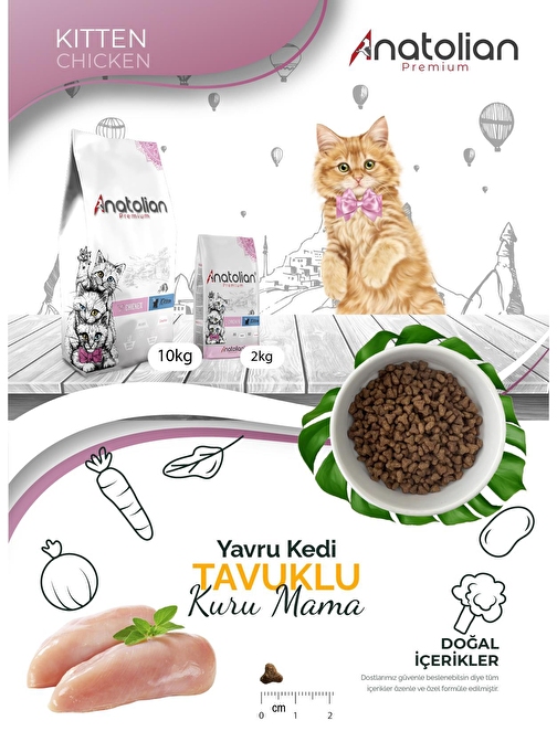 Anatolian Premium Kitten Chicken Tavuklu Yavru Kedi Maması 2 Kg