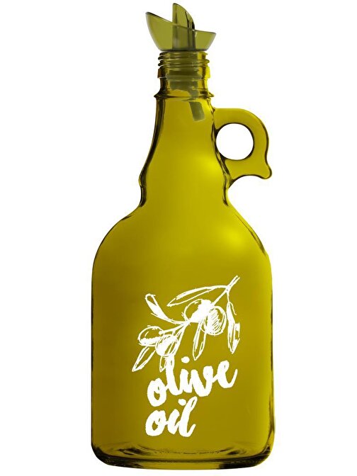 1 lt Olive Oil Desen Şeffaf Yeşil Damacana