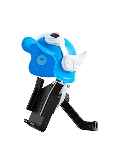 Pazariz Motosiklet Telefon Tutucu Aynaya Takılan Model Yağmur Geçirmez 4.7- 7.2 inç Uyumlu Mavi