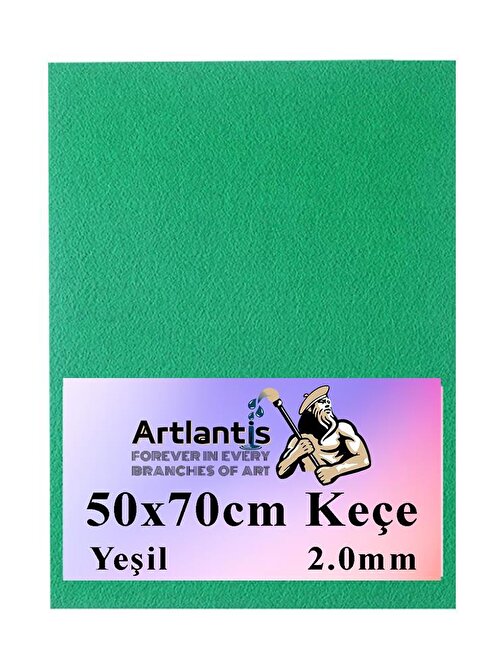 Yeşil Keçe 50x70 cm 2.0 mm 1 Adet Renkli Hobi Keçesi Elişi Keçesi Anasınıfı Kreş Okul Öncesi