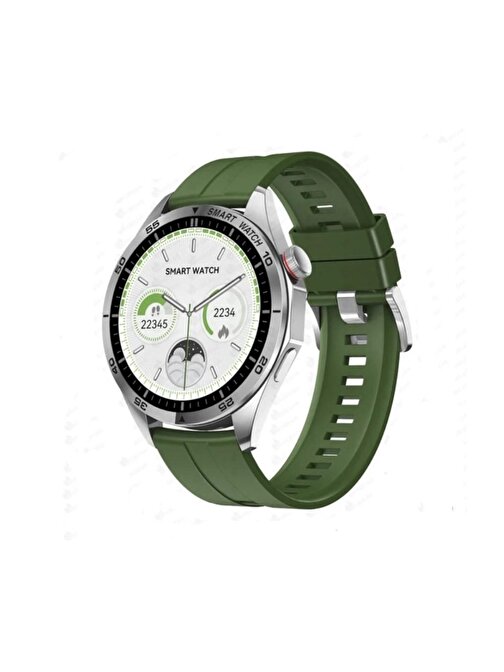Haino Teko RW44 Watch GT4 Amoled Ekran Android İos HarmonyOs Uyumlu 3 Kordonlu Akıllı Saat Yeşil