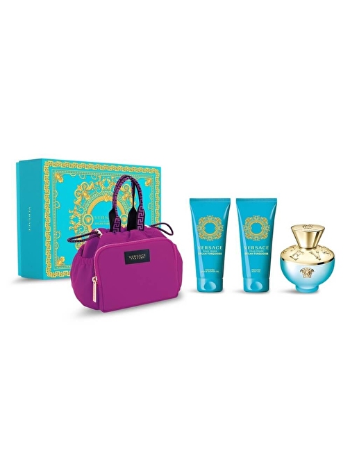 Versace Dylan Turquoise Edt 100 Ml + Body Lotion 100 Ml + Shower Gel 100 Ml + Çanta