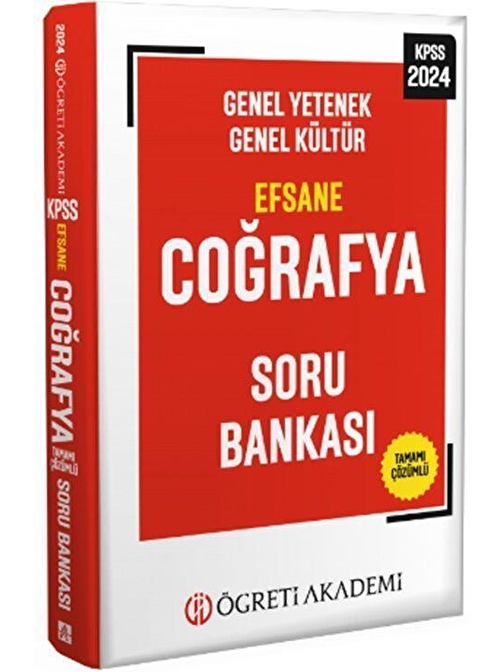 2024 KPSS Genel Yetenek Genel Kültür Efsane Coğrafya Soru Bankası Öğreti Akademi