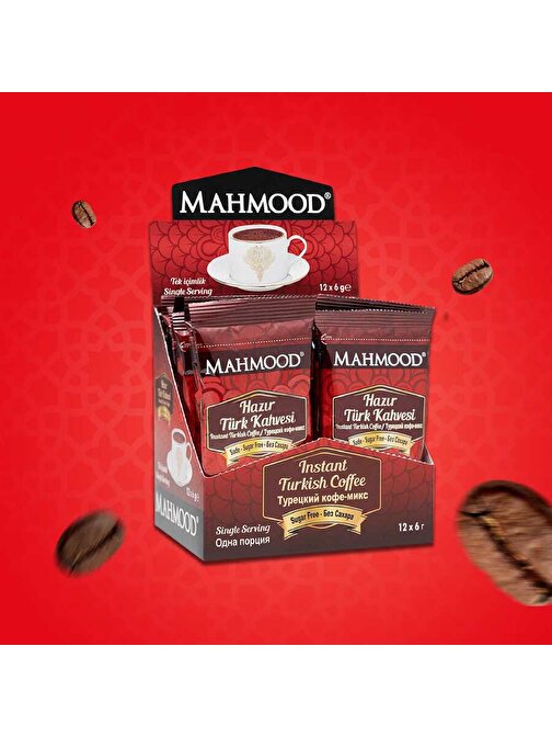Mahmood Coffee Sade Hazır Türk Kahvesi 12 Adet x 6 gr