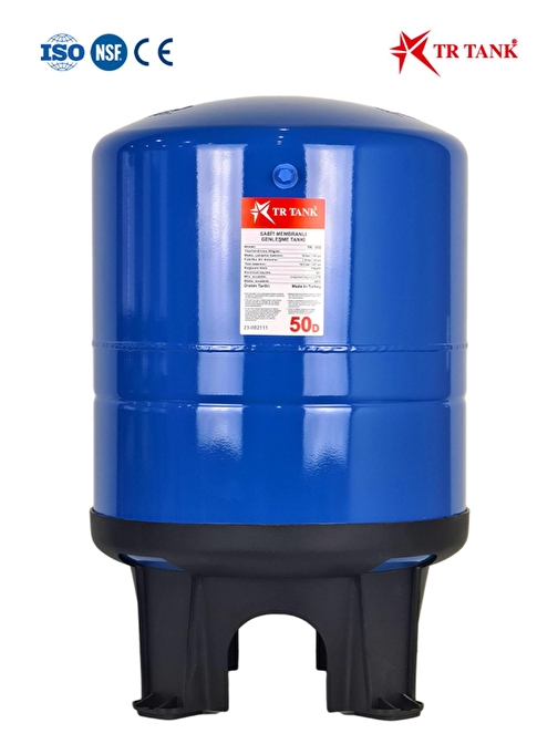 Trtank Profesyonel 50 Litre Dikey Ayaklı Nsf Membranlı Hidrofor Genleşme Tankı