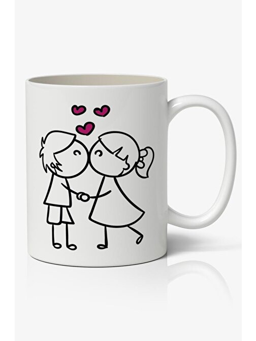 Sevgiliye Özel Sevgililer Günü Baskılı Kupa Bardak Kahve Kupa Bardak Model 4
