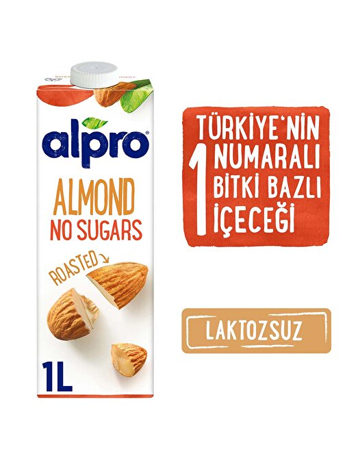 Alpro Vegan Şekersiz Badem Sütü 1 lt