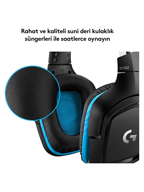 Logitech G432 Kablolu Mikrofonlu Kulak Üstü Oyun Kulaklığı