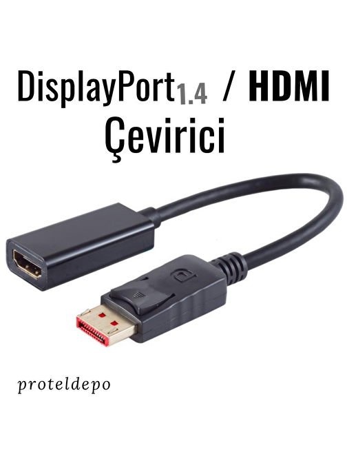 IRENIS DisplayPort / HDMI Çevirici, Dönüştürücü Kablo - 18 Gbit