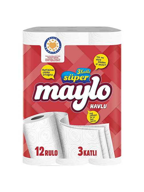 Maylo Rulo Kağıt Havlu 3 Katlı 12 Adet