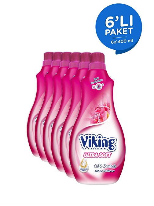 Viking Çamaşır Yumuşatıcısı Soft Gül & Zambak 1400 ml 6 Adet