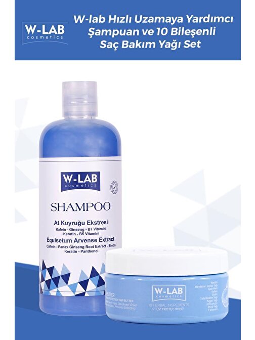 W-Lab Kozmetik Şampuan Ve Saç Bakım Yağı Set