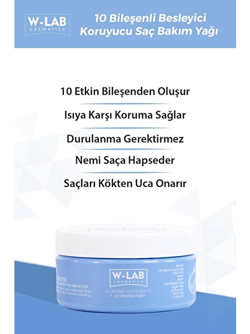 W-Lab Kozmetik 10 Bileşenli Besleyici Koruyucu Saç Bakım Yağı 250 ML