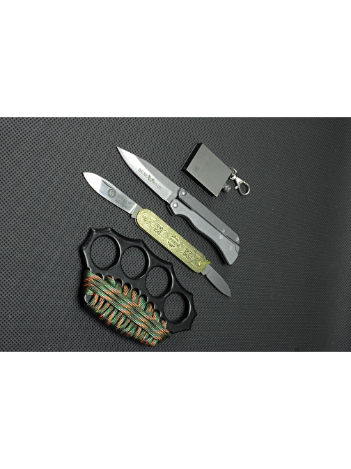 15 cm Benchmade Çakı Siyah İpli Mustali set