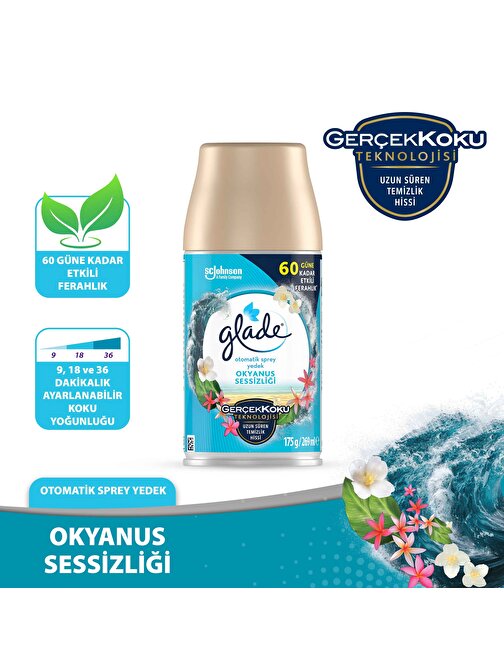 Glade Otomatik Sprey Yedek Okyanus Sessizliği, 269 ml, 1 Yedek