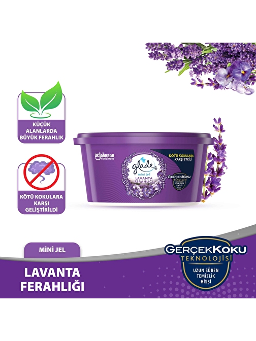 Glade Hava Tazeleyici Jel, Mini Jel Oda Kokusu, Lavanta Ferahlığı, 70 G