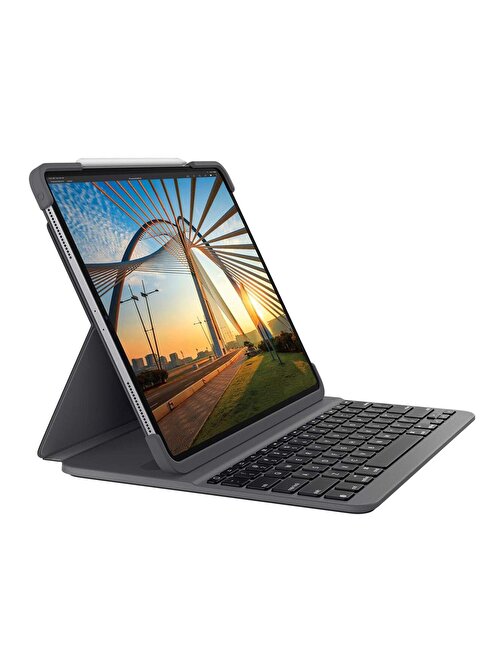 Logitech Slim Folio Pro iPad Pro 11 inç 1. 2. 3. 4. Nesil Uyumlu Aydınlatmalı Klavyeli Kılıf -İngilizce