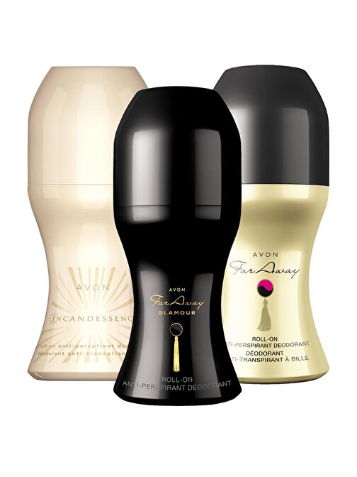 Avon Far Away, Incandessence ve Far Away Glamour Üçlü Kadın Rollon Paketi