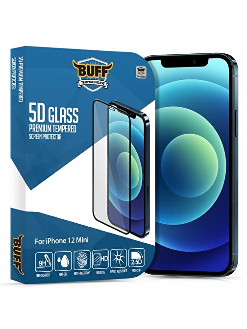 Buff iPhone 12 Mini 5D Glass Ekran Koruyucu