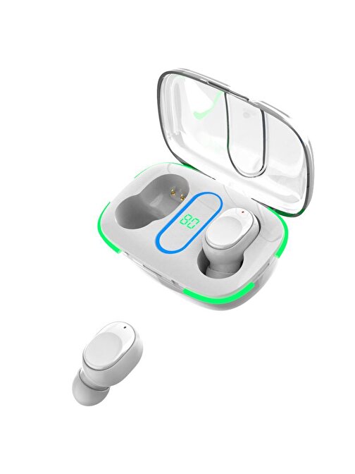Y90 Şarj Göstergeli Tws Kulaklık Bluetooth Kablosuz Kulakiçi Kulaklık Beyaz