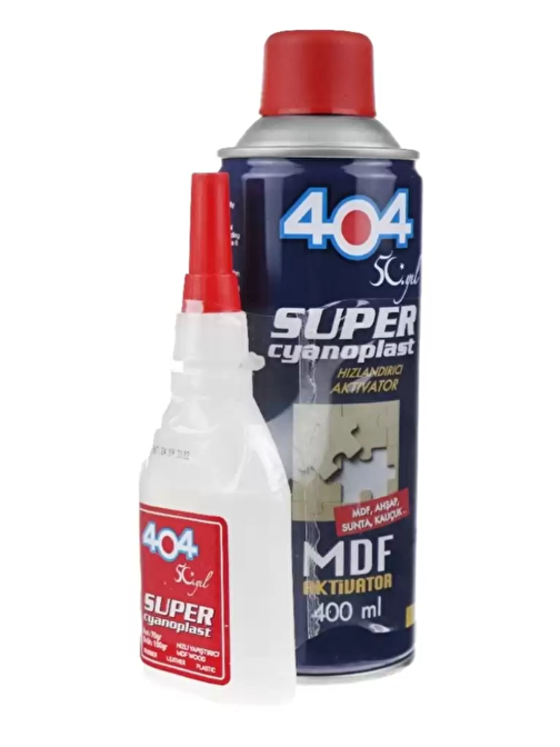 404 Süper Hızlandırıcı MDF Aktivatör 400 Ml + 100 Gr Hızlı Yapıştırıcı