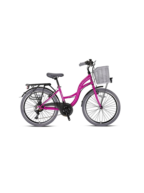 KRON Geroni SIRIO 24 JANT City Bike - 21 Vites - V.B. - Fuşya-Gri - Shimano