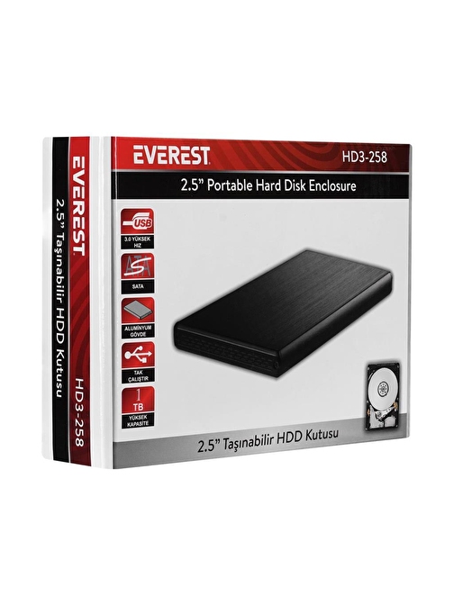 Everest HD3-258 2.5" Usb 3.0 SATA Harddisk Kutusu