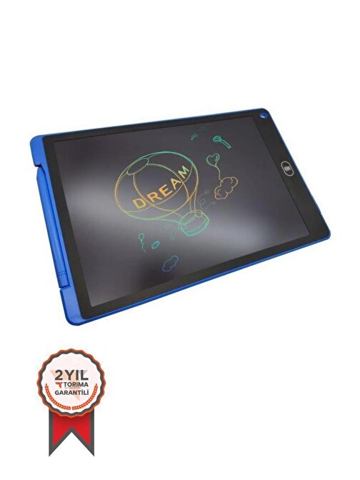 Torima Writing Tablet Lcd 12 Inç Dijital Kalemli Çizim Yazı Tahtası mavi