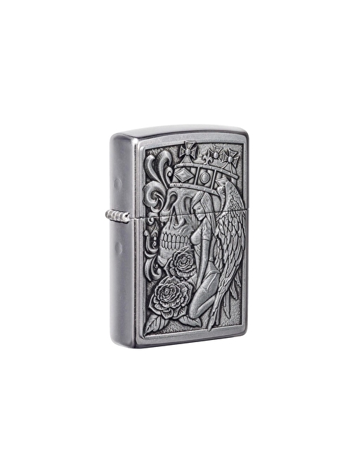 Zippo Çakmak 49442 Skull And Angel Emblem Design