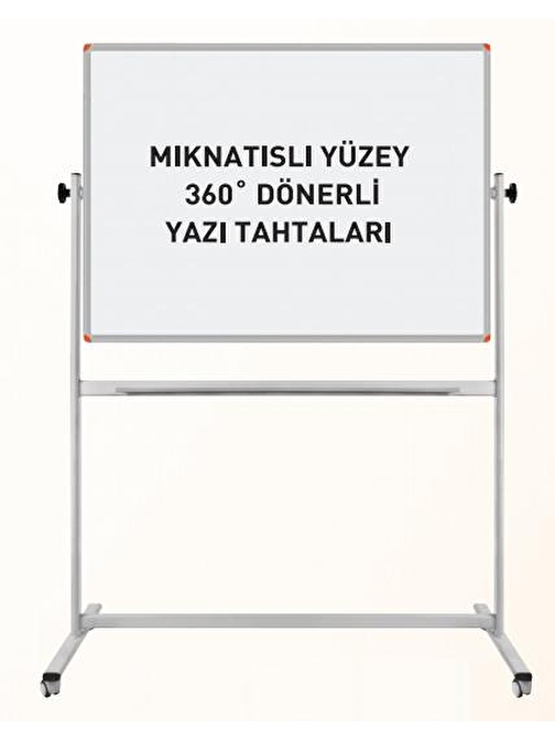 Panda Mıknatıslı Yüzey 360° Dönerli Tekerlekli Yazı Tahtası PAN 570 Beyaz 90x120