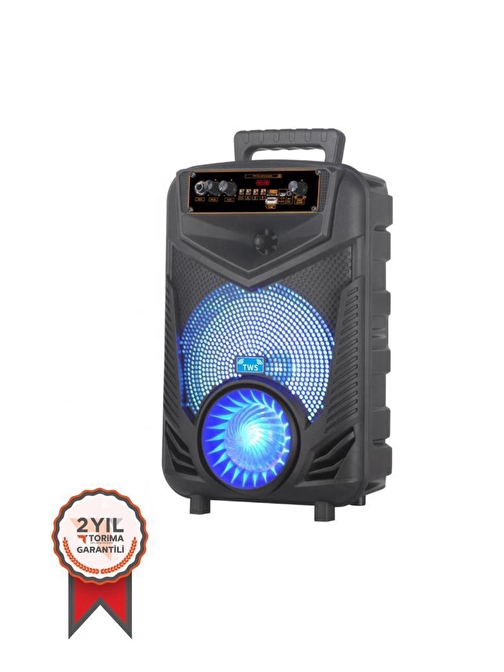 Torima NDR-P44 Mikrofonlu Kumandalı Rgb Ledli Taşınabilir Bluetooth Hoparlör Usb-Tf-Fm Radyo Siyah