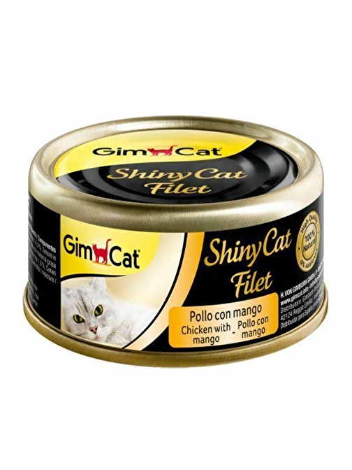 Gimcat Shinycat Kıyılmış Fileto Öğünlük Kedi Konservesi Tavuklu ve Mangolu 70 gr