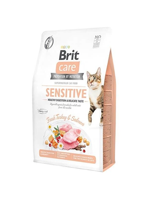 Brit Care Hipoalerjenik Sensitive Hindi ve Somonlu Tahılsız Hassas Kedi Maması 2 Kg - KONG