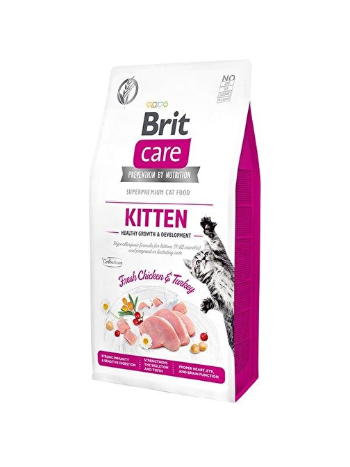 Brit Care Hipoalerjenik Kitten Tahılsız Tavuk ve Hindili Yavru Kedi Maması 7 Kg - KONG