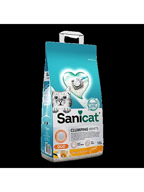 KONG Sanicat Duo White Vanilya Mandalin Kokulu Topaklann Kedi Kumu 10 Lt