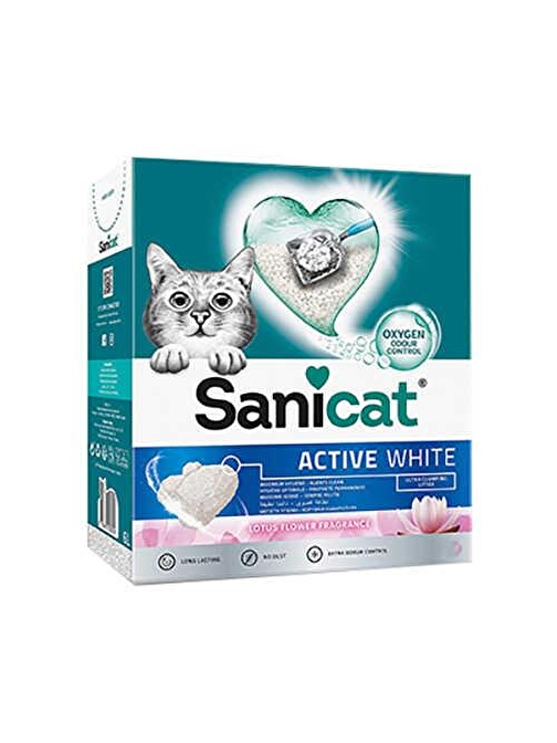 Sanicat Active White Topaklanan Kedi Kumu Lotus Çiçeği Kokulu 10 Lt - Farmapets