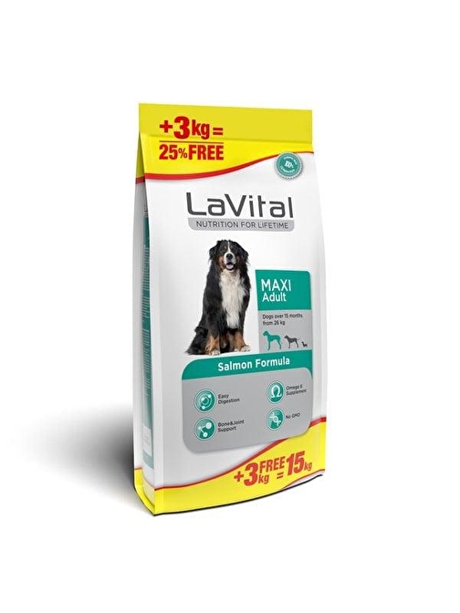 Lavital Büyük Irk Somonlu Yetişkin Köpek Maması 12+3 Kg - Farmapets