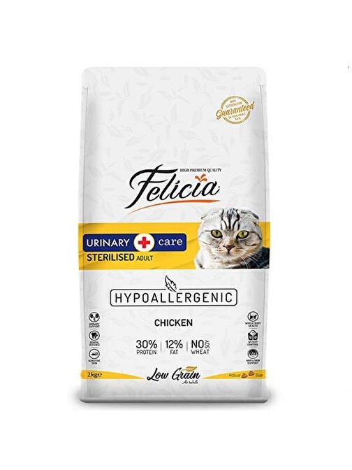 Felicia Düşük Tahıllı Hipoalerjenik Tavuklu Kısırlaştırılmış Kedi Maması 2 Kg - Farmapets