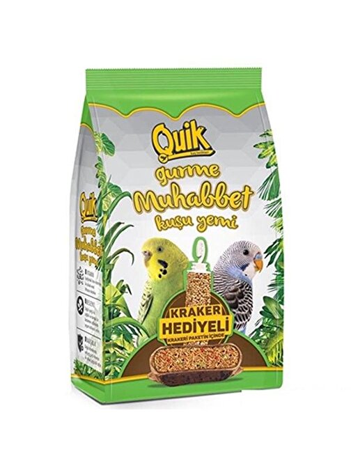 Quik Gurme Muhabbet Kuşu Yemi 500 Gr Kraker Hediyeli - Farmapets