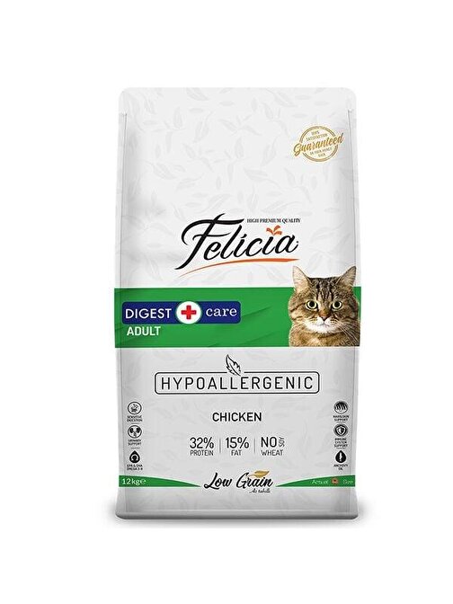 Felicia Düşük Tahıllı Hipoalerjenik Tavuklu Yetişkin Kedi Maması 12 Kg - Farmapets