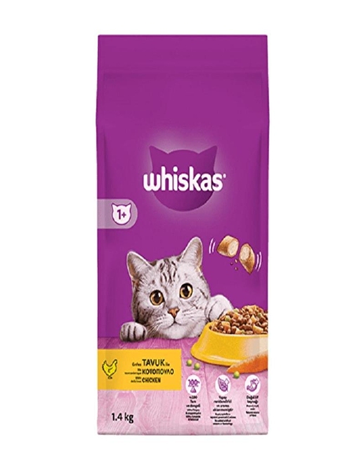 Whiskas Tavuklu ve Sebzeli Yetişkin Kuru Kedi Maması 1,4 Kg