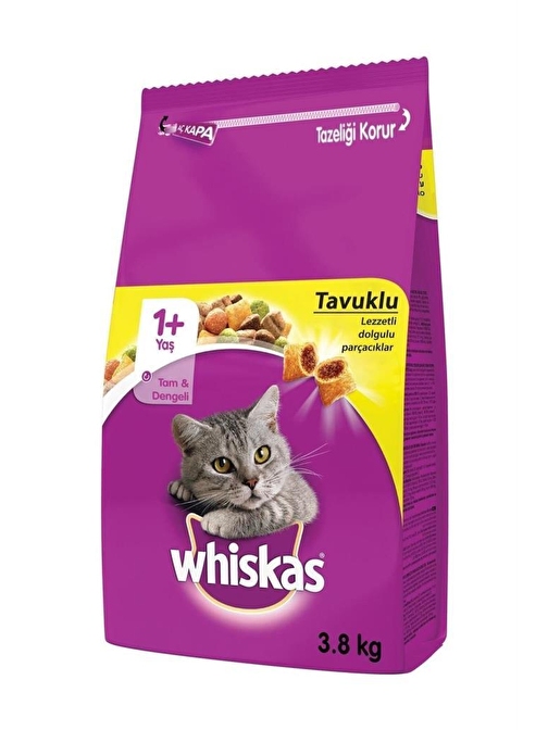 Whiskas Tavuklu ve Sebzeli Yetişkin Kedi Maması 3,8 Kg