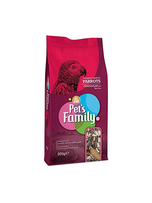 Pets Family Sağlıklı ve Dengeli Beslenen Papağan Yemi 600 Gr