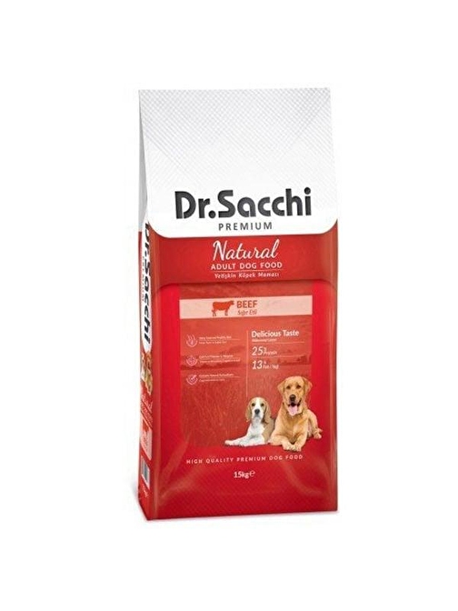 Dr.Sacchi Premium Natural Beef Yetişkin Köpek Maması 15 Kg - KONG