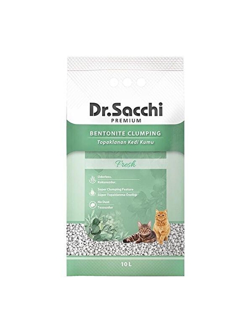 Dr.Sacchi Fresh Bentonit Kedi Kumu 10 Lt - KONG